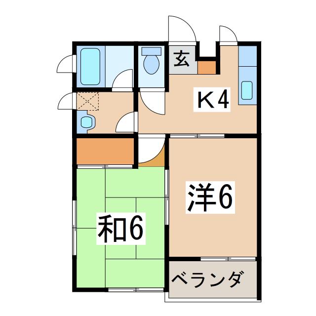ジョイライフM(2K/2階)の間取り写真
