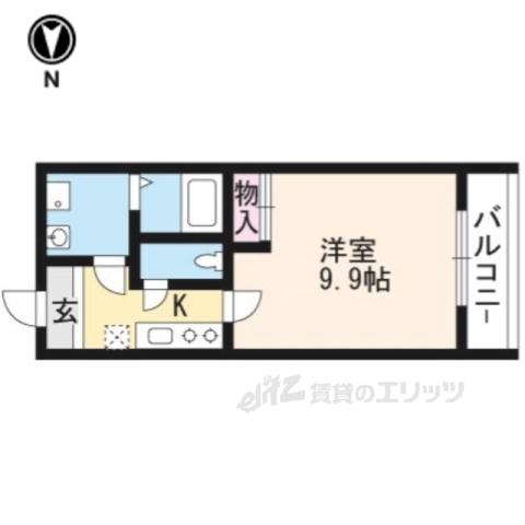 SUNRISE出町(1K/2階)の間取り写真
