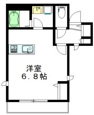 ベルエポック代沢(1K/2階)の間取り写真