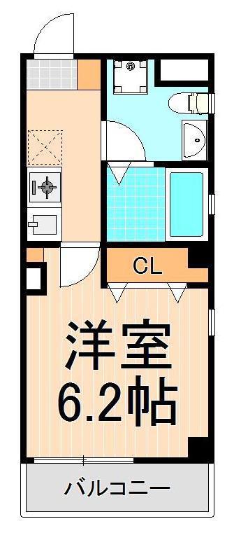 アルファテレーノ(1K/5階)の間取り写真