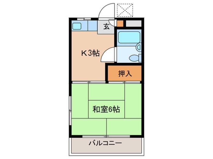 田中ハイツ(1K/2階)の間取り写真