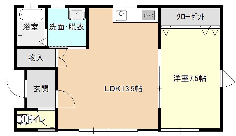 グランドール・ナガサカ(1LDK/1階)の間取り写真