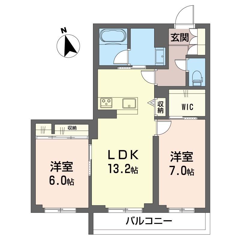 KOB10(2LDK/2階)の間取り写真