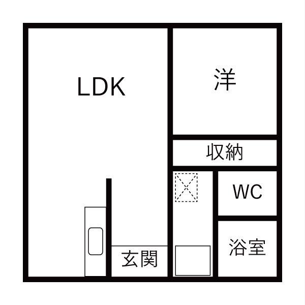 リアライズ木曽川(1LDK/4階)の間取り写真