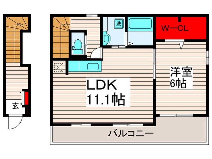 オスペダーレ・カネミツ(1LDK/2階)の間取り写真