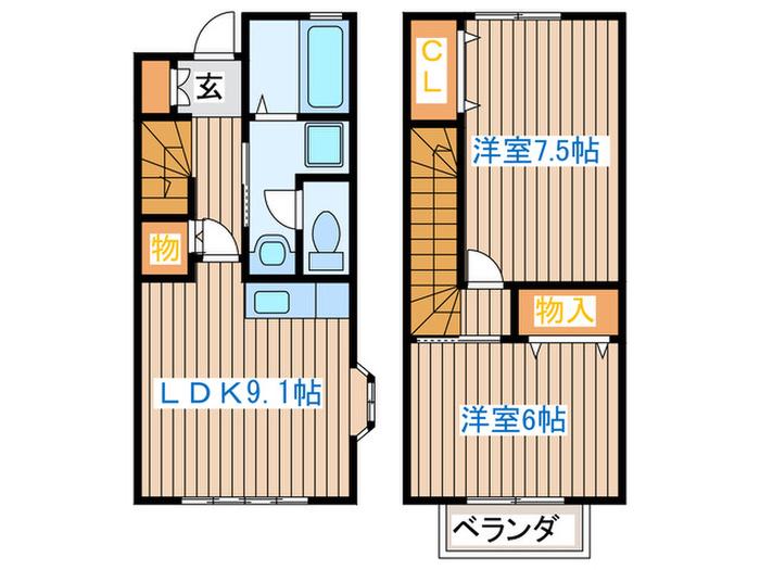 メゾンハッチ(2LDK/1階)の間取り写真
