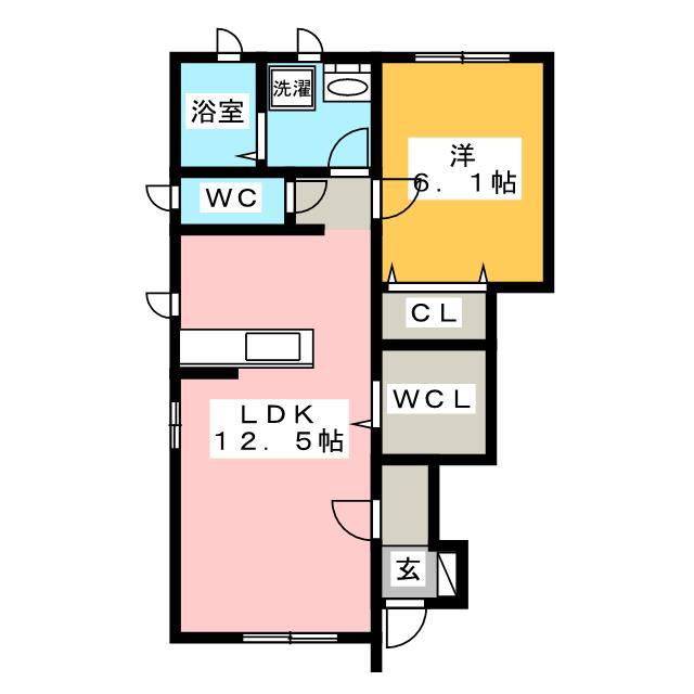FERIO A(1LDK/1階)の間取り写真