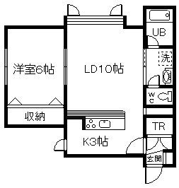 リバティ6・8(1LDK/2階)の間取り写真