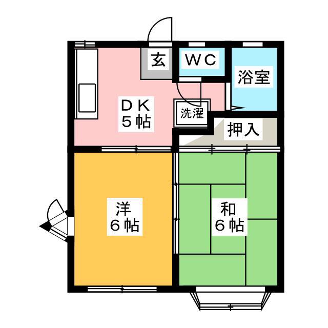 ハイツM(2DK/2階)の間取り写真
