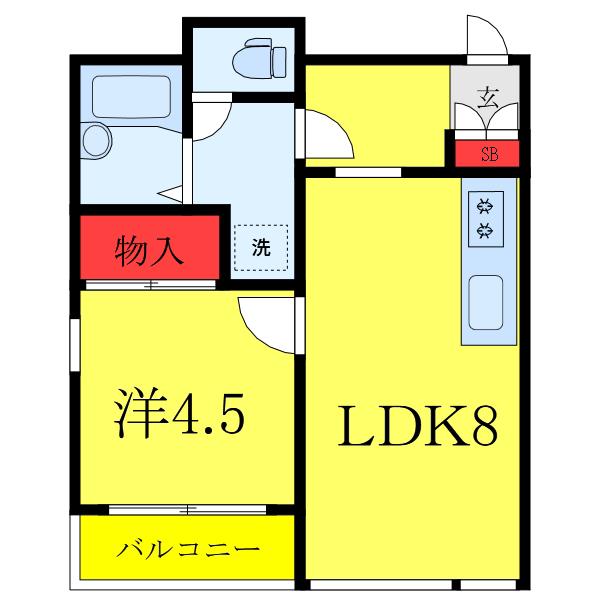 松屋ビル(1LDK/3階)の間取り写真