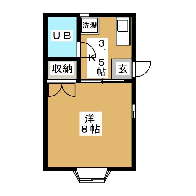ヒルズ白楽(1K/2階)の間取り写真