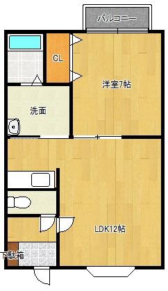 YS FIELDII(1LDK/2階)の間取り写真