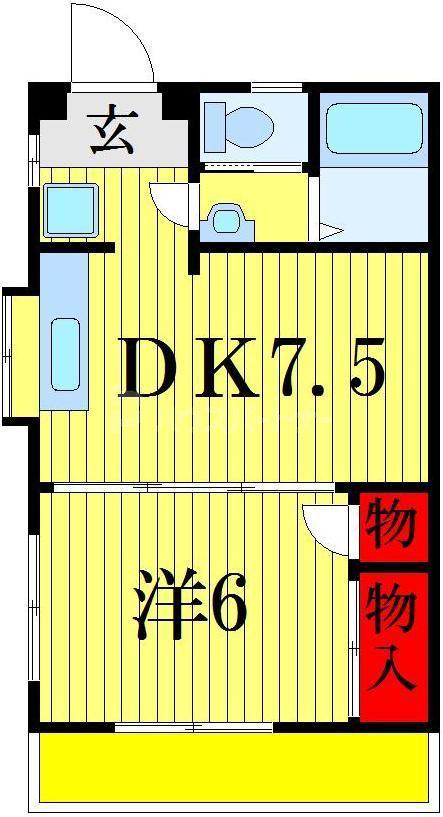 コーポ石川(1DK/3階)の間取り写真