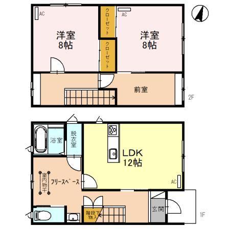 アズール(2LDK/1階)の間取り写真