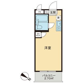 ウインベルソロ赤羽第4(ワンルーム/2階)の間取り写真