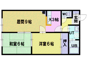 パレスエリーゼ 7(2LDK/2階)の間取り写真