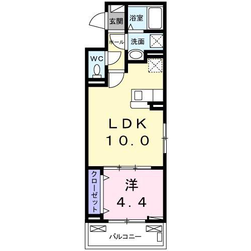 グレイス(1LDK/2階)の間取り写真