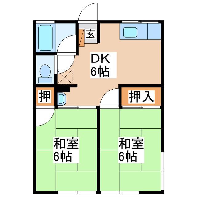 メゾン寺島II(2DK/1階)の間取り写真