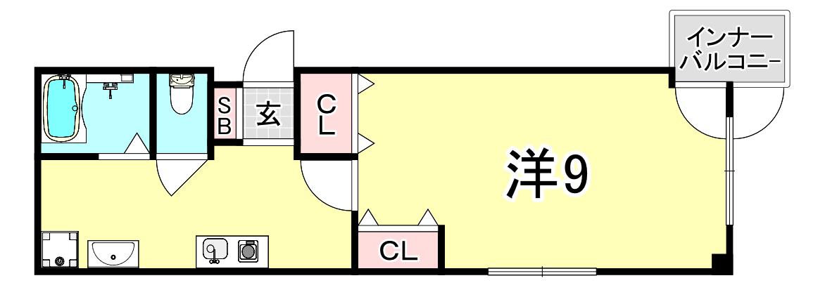 エクセラート明石(1K/3階)の間取り写真
