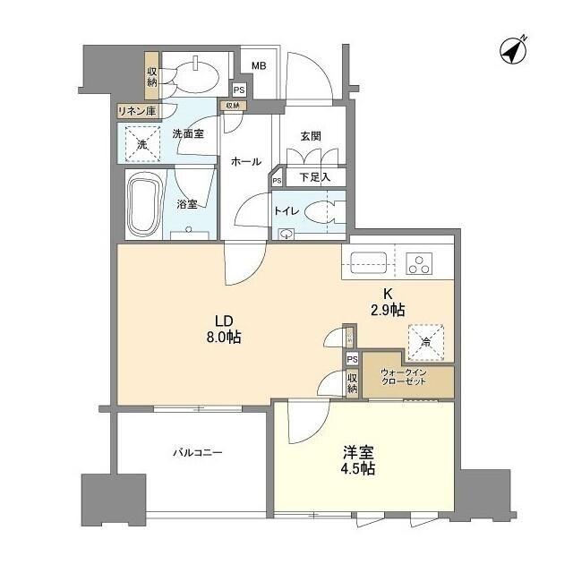 パークホームズ日本橋人形町二丁目(1LDK/4階)の間取り写真