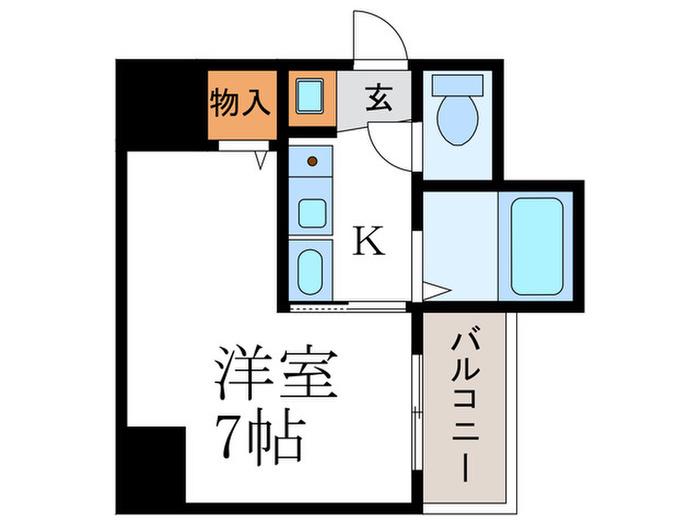 プレジール西院(1K/2階)の間取り写真