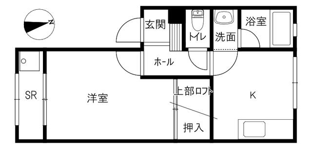 エスティハイツ(1DK/2階)の間取り写真