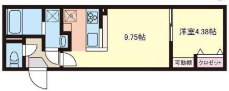 LUORE上北沢駅前(1LDK/4階)の間取り写真