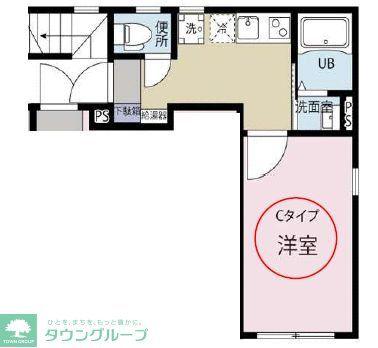 WINDS世田谷(1K/4階)の間取り写真