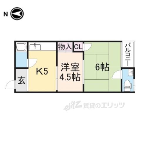ヒロミマンション(2K/1階)の間取り写真