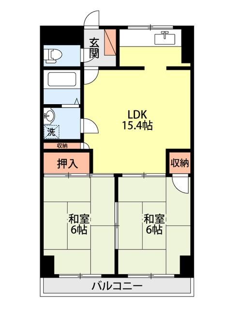 アークヒルズ上近江(2LDK/4階)の間取り写真