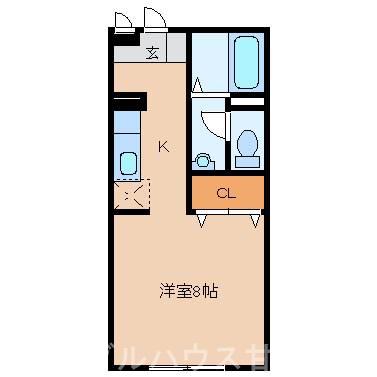 セジュール川藤(ワンルーム/1階)の間取り写真