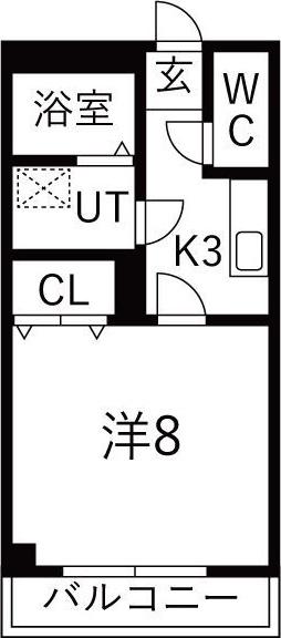 マンション ミューズ 雅(1K/2階)の間取り写真