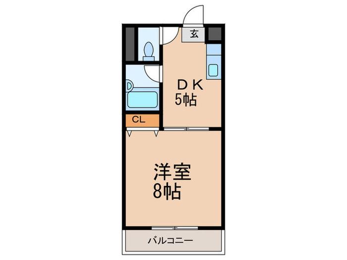 ドミール緑橋(1DK/8階)の間取り写真