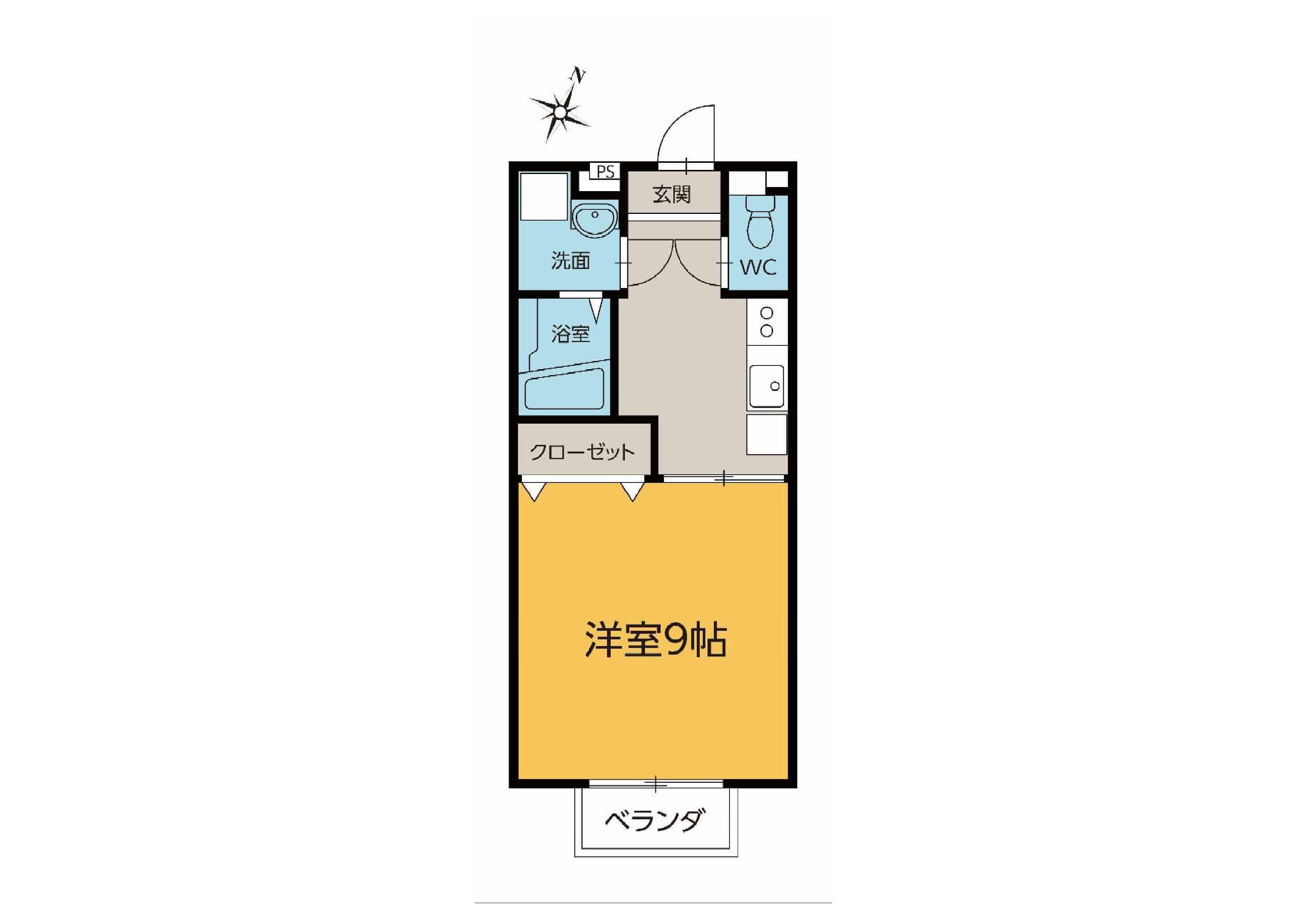 WARM.N(1K/2階)の間取り写真