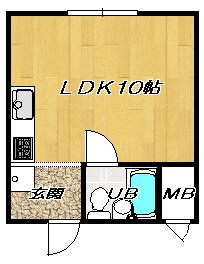 白井マンション(ワンルーム/3階)の間取り写真