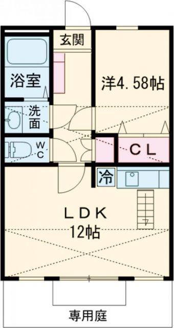 ハイツKIRIN A(1LDK/1階)の間取り写真