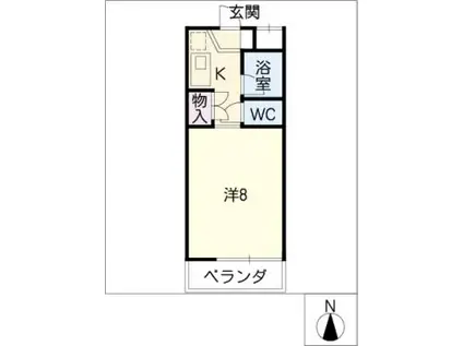 パークテラス鶴舞(1K/1階)の間取り写真