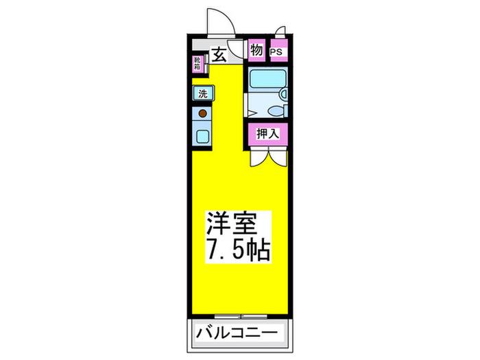 シーライフニシ(ワンルーム/1階)の間取り写真