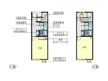 レオネクスト アンジェAB棟(1K/2階)の間取り写真