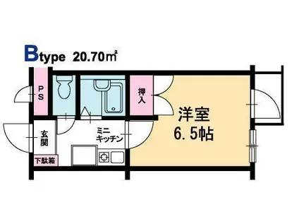 ヒューマンスクエア盛岡南(1K/2階)の間取り写真