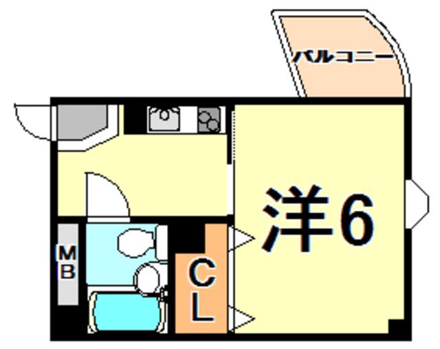 北野ハウス(1K/1階)の間取り写真