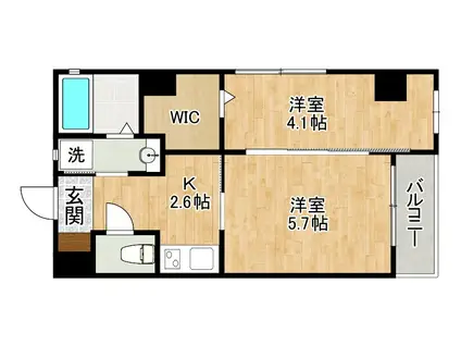 マーベラスハイム(2K/2階)の間取り写真