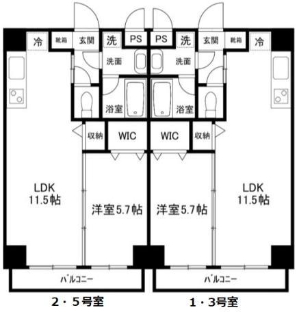 ピュアコート医大南(1LDK/3階)の間取り写真