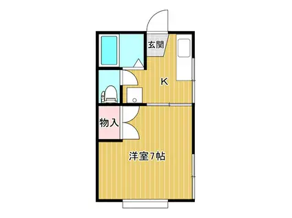ブランシュール(1K/2階)の間取り写真