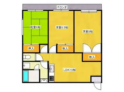 メイプルハウスII(3LDK/2階)の間取り写真