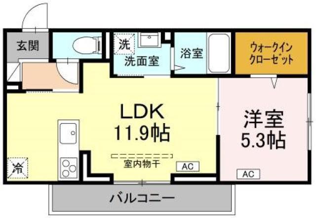 アーバンライフヒロ沖浜(1LDK/3階)の間取り写真