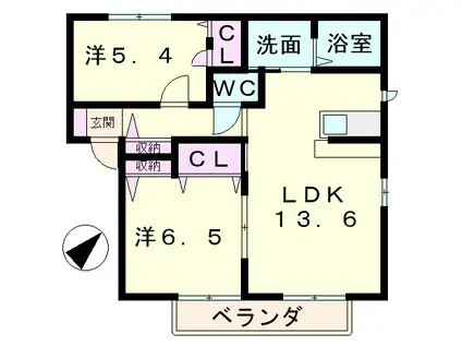 グランメール(2LDK/2階)の間取り写真