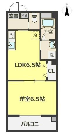 セジュール野江(1LDK/2階)の間取り写真