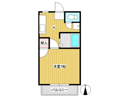 ウエスタンハイツ(1K/2階)の間取り写真