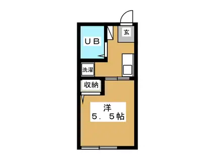 片倉フラッツ(1K/1階)の間取り写真